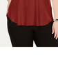 Camiseta feminina Alfani Plus com acabamento em cetim, tamanho 4X, vermelha