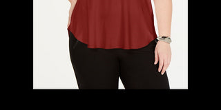 Camiseta feminina Alfani Plus com acabamento em cetim, tamanho 4X, vermelha