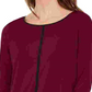 Camiseta feminina Alfani Borgonha lisa manga comprida gola redonda tamanho pequeno vinho