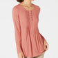 Top feminino Petite Pintuck da Style &amp; Co Laranja PL