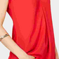 Blusa feminina com pregas invertidas e decote em V, vermelha, tamanho pequeno, da INC International Concepts