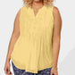 Charter Club Top plissado feminino amarelo tamanho 1X