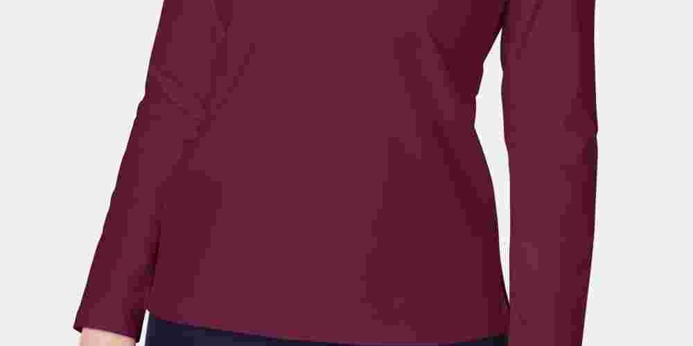 Karen Scott Blusa Henley Feminina Manga Longa Amarrada Vermelha Tamanho XS