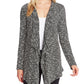 Cardigan feminino Vince Camuto com frente drapeada e espinha de peixe, preto, tamanho grande