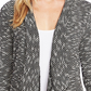 Cardigan feminino Vince Camuto com frente drapeada e espinha de peixe, preto, tamanho grande