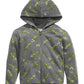Moletom com capuz e zíper com estampa de dinossauro infantil Epic Threads, cinza, tamanho 4