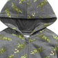Moletom com capuz e zíper com estampa de dinossauro infantil Epic Threads, cinza, tamanho 4