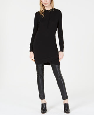 Blusa túnica com capuz feminina Bar III, preta, tamanho médio