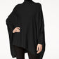 Alfani Poncho Suéter Feminino Gola Alta Preto Tamanho Pequeno