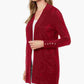 Cardigan feminino JM Collection com frente aberta, tamanho pequeno, vermelho, extragrande