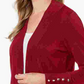 Cardigan feminino JM Collection com frente aberta, tamanho pequeno, vermelho, extragrande