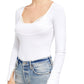 Blusa feminina Bit Of Lace da Free People, branca, tamanho pequeno