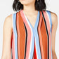 Blusa listrada com pregas invertidas Bar III feminina, preta/branca, tamanho XS