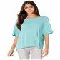 Camiseta feminina turquesa de manga curta Free People, tamanho X-S