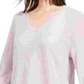 Túnica feminina de lã com decote em V Eileen Fisher, rosa, tamanho médio