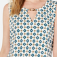 Top feminino com estampa estilo Keyhole Charter Club, branco, tamanho pequeno, médio