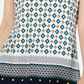 Top feminino com estampa estilo Keyhole Charter Club, branco, tamanho pequeno, médio