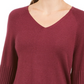 Suéter túnica feminino estilo &amp; co com manga bispo, vermelho, tamanho pequeno, extragrande