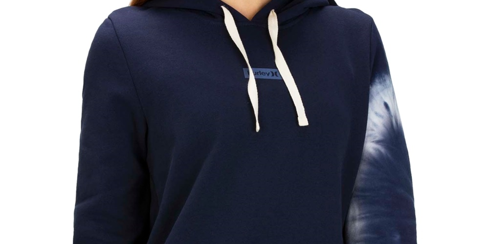 Moletom com capuz Hurley Junior Dip Dyed Cropped Azul Tamanho X-G