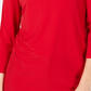 JM Collection Top feminino pequeno com decote em V e ombros descobertos, tamanho pequeno extragrande, vermelho