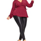 Top feminino plus size City Chic com sobrepeliz e detalhes em tachas, vermelho, tamanho 18W