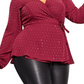 Top feminino plus size City Chic com sobrepeliz e detalhes em tachas, vermelho, tamanho 18W