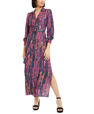 Vestido longo envolvente com estampa de cobra Bar III feminino, rosa, tamanho médio