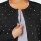 Cardigan feminino plus size com tachinhas de pérolas falsas Charter Club, preto, tamanho 0X