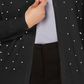 Cardigan feminino plus size com tachinhas de pérolas falsas Charter Club, preto, tamanho 0X
