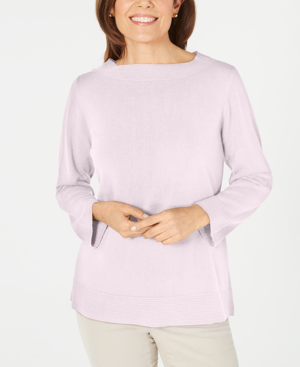 Karen Scott Suéter Feminino Gola Bateau Manga Longa Rosa Tamanho XXG