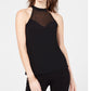 INC International Concepts Top Halter Feminino Ilusão Preto Tamanho Pequeno X-Grande
