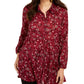 Camisa feminina com estampa floral e camadas Style &amp; Co, vermelha, tamanho P