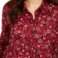 Camisa feminina com estampa floral e camadas Style &amp; Co, vermelha, tamanho P