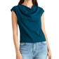 Blusa feminina Rachel Roy com manga curta, azul, tamanho pequeno