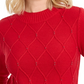 Karen Scott Suéter Feminino com Gola Careca e Cordão com Contas Vermelho Tamanho P