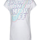 Camiseta Nike Little Girl's Show Up &amp; Show Off com o logotipo, branca, tamanho 5