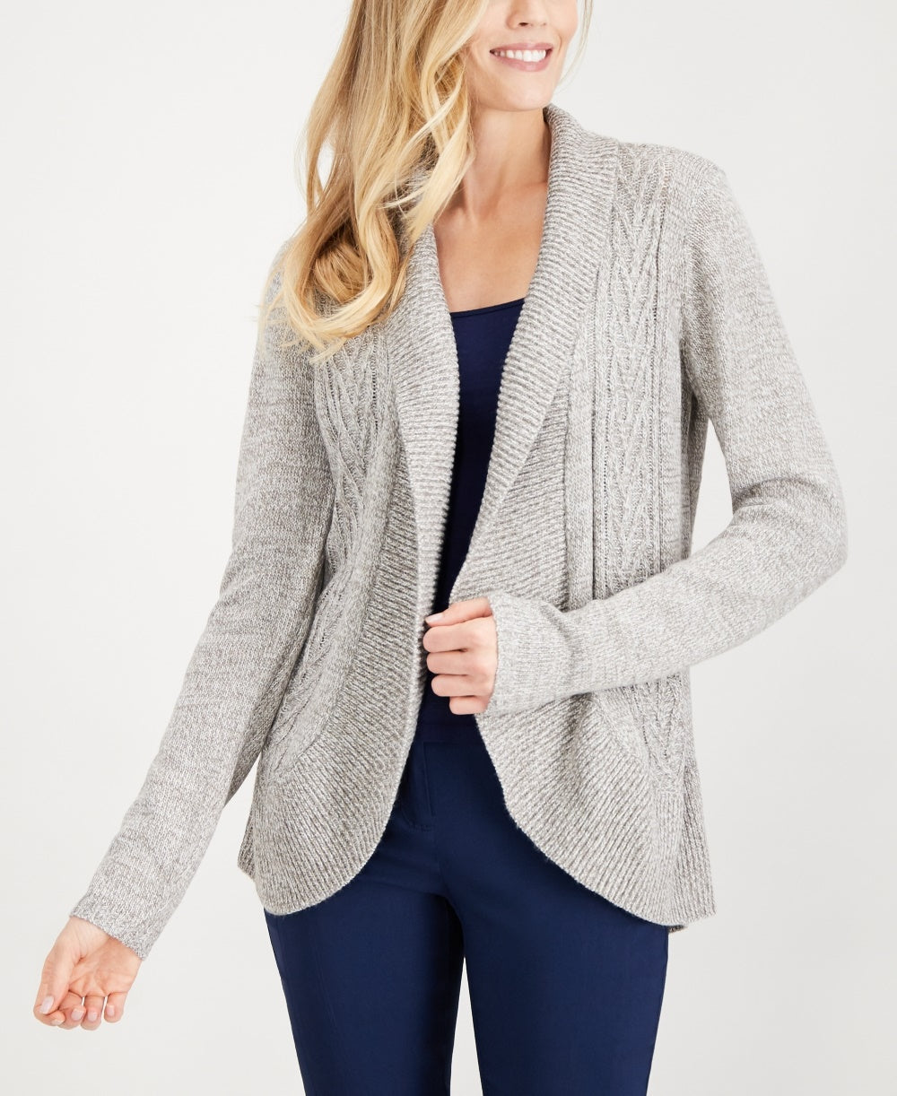 Karen Scott Cardigan Cocoon Feminino Bege Tamanho XX-G