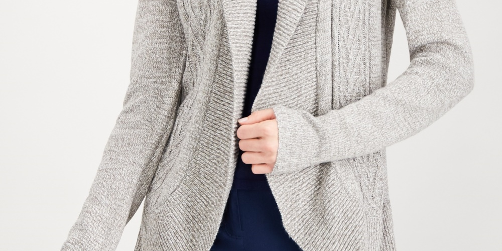 Karen Scott Cardigan Cocoon Feminino Bege Tamanho XX-G
