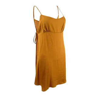 Free People Smooth Sailin' Mini Slip Feminino Dourado Tamanho Médio