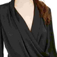 Band Of Gypsies Top drapeado feminino de manga comprida com botões e punhos, preto, tamanho extragrande