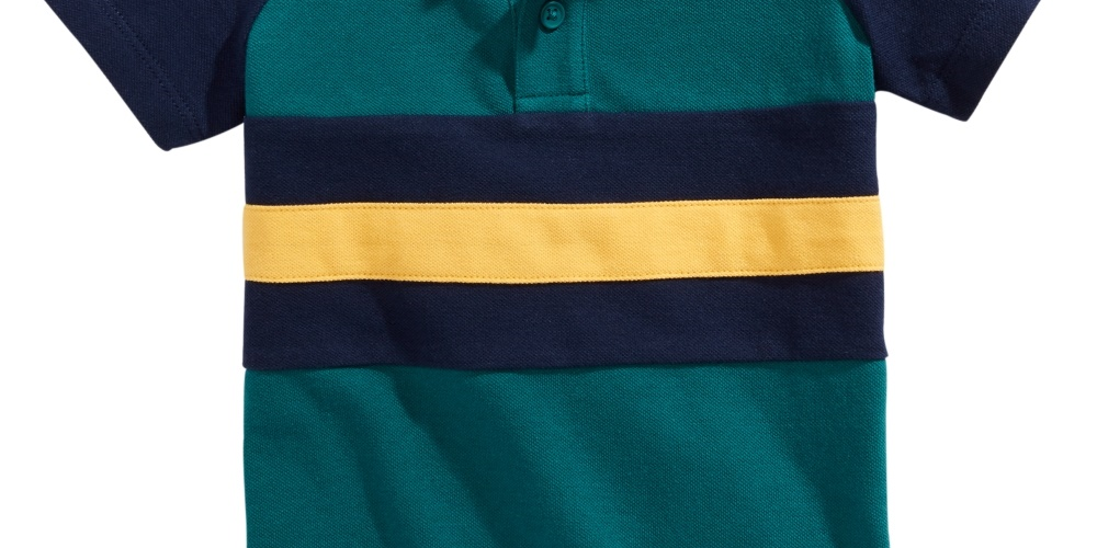 Primeiras Impressões Bebê Meninos Algodão Colorblocked Polo Camisa Verde Escuro Tamanho 18MOS
