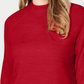 Karen Scott Suéter Feminino Petite Gola Mock Médio Vermelho Tamanho PL
