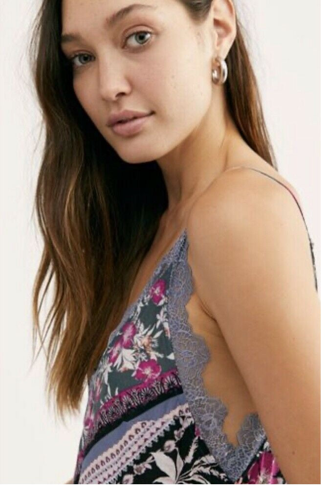 Vestido longo feminino com estampa Stevie da Free People, tamanho preto, tamanho X-S