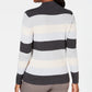 Karen Scott Suéter Feminino Canelado Color Block Manga Longa Gola Alta Roxo Tamanho Médio