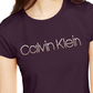 Camiseta Calvin Klein Feminina com Logo Cravejado Roxa Tamanho XG