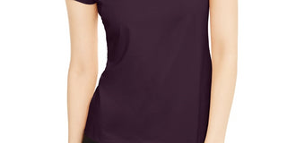 Camiseta Calvin Klein Feminina com Logo Cravejado Roxa Tamanho XG