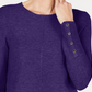 Suéter Alfani Feminino com Detalhe de Botão e Canelado Roxo Tamanho PL