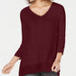 Top de chiffon feminino Style &amp; Co vermelho tamanho pequeno pequeno