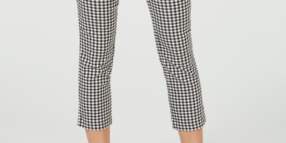 Calça Capri Feminina Charter Club com Estampa Vichy Preta Tamanho QUADRADO 18
