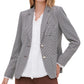 Tommy Hilfiger Blazer Pied-de-poule Feminino com Dois Botões Cinza Tamanho 0